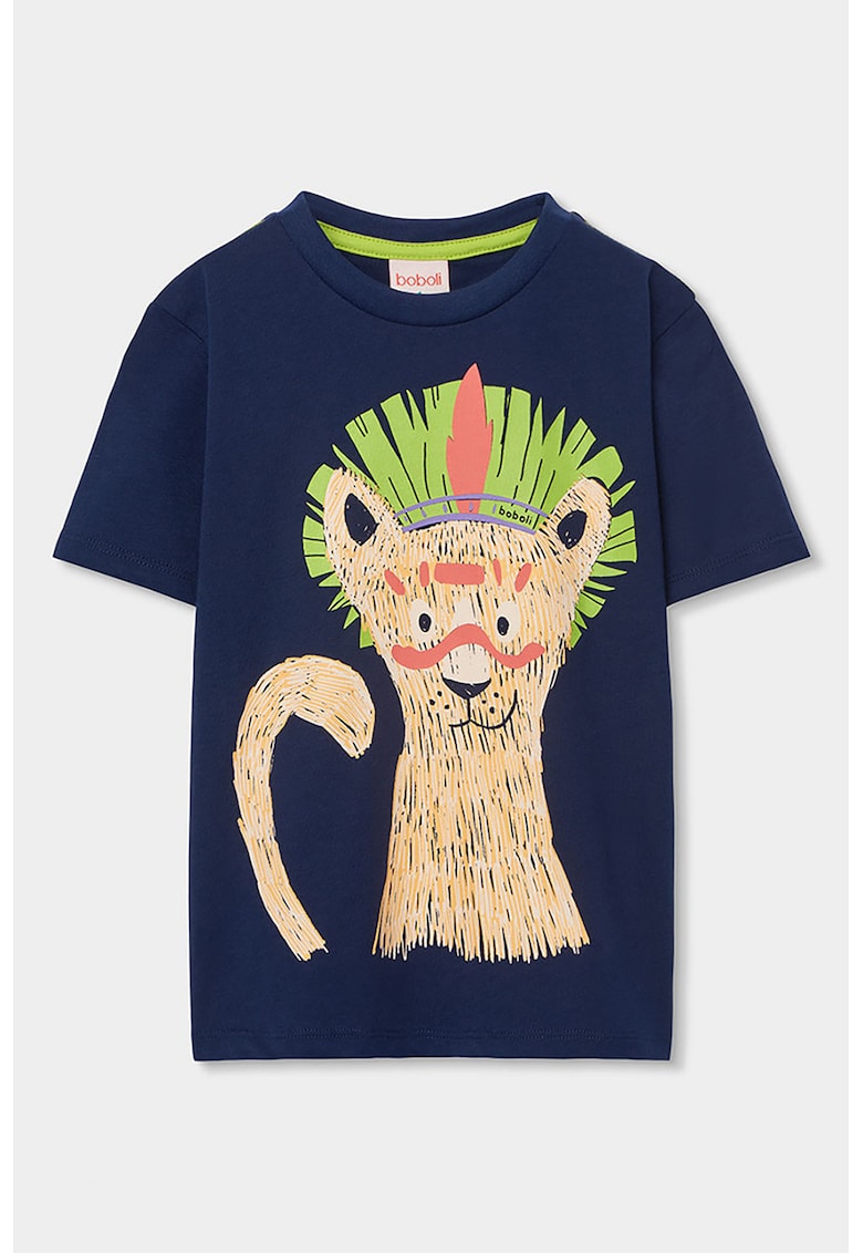 Tricou din bumbac cu imprimeu - Albastru ultramarin