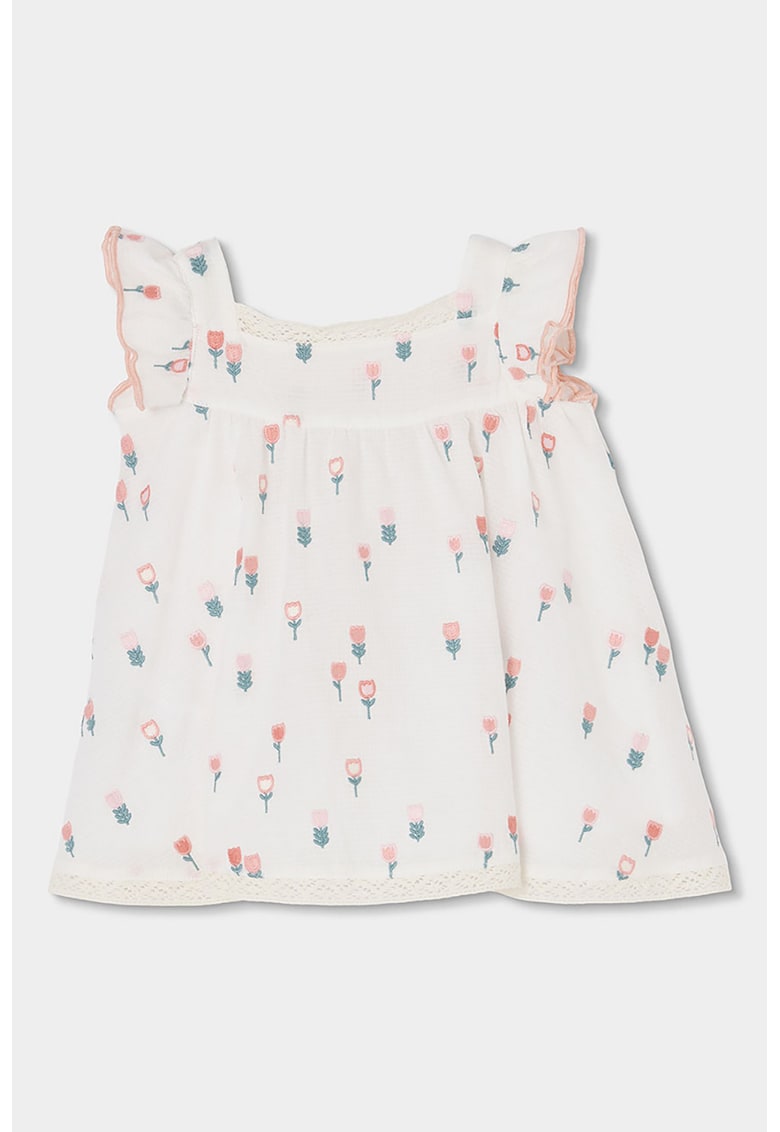 Rochie cu croiala baby-doll si chiloti - Alb fildes