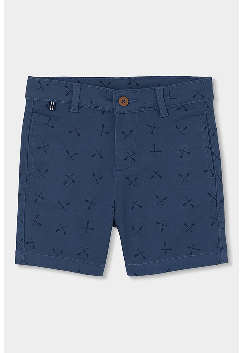Pantaloni scurti chino cu model - Bleumarin