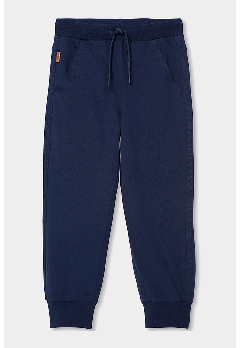 Pantaloni de trening de bumbac cu snur - Albastru ultramarin