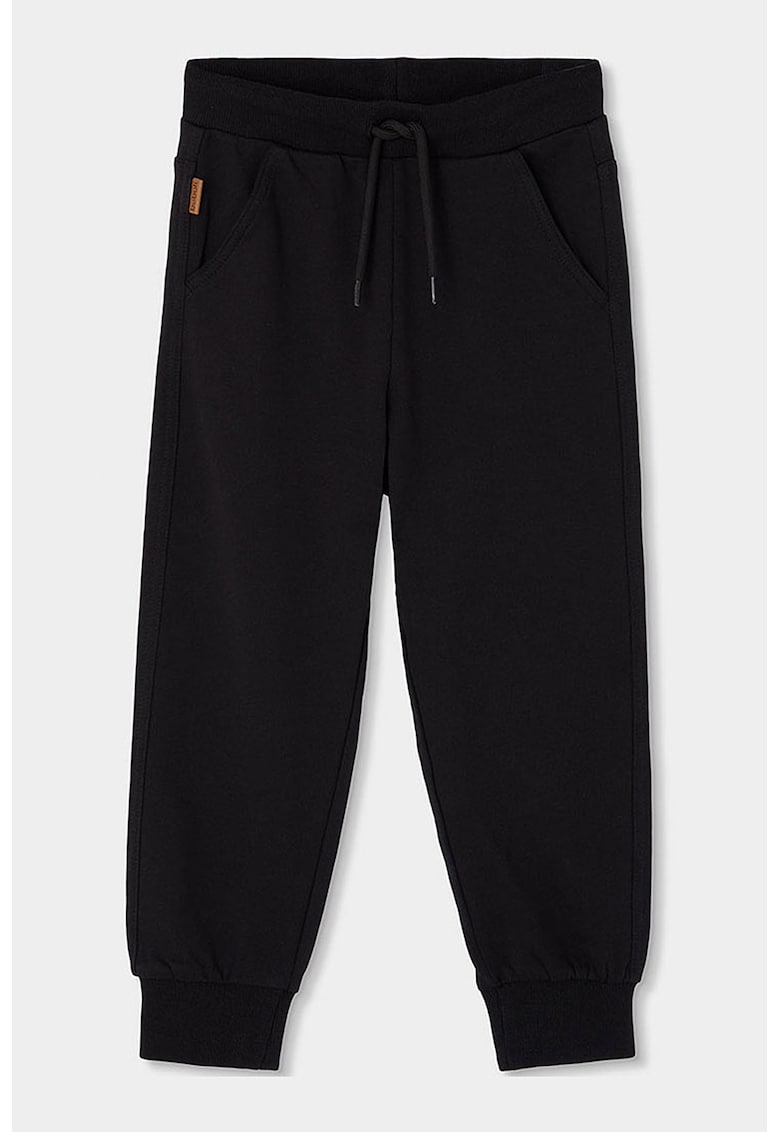 Pantaloni de trening de bumbac cu snur - Negru
