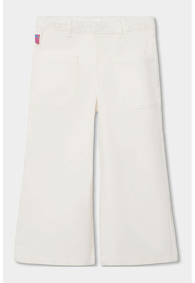Blugi ampli cu talie elastica - Crem
