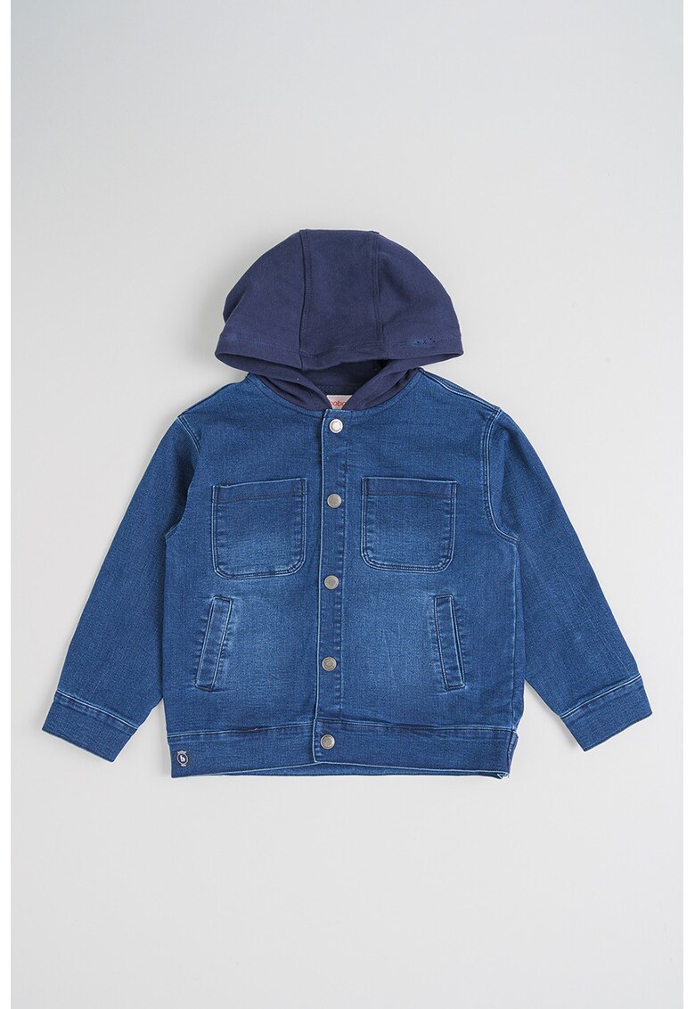 Jacheta de denim cu gluga - Albastru inchis