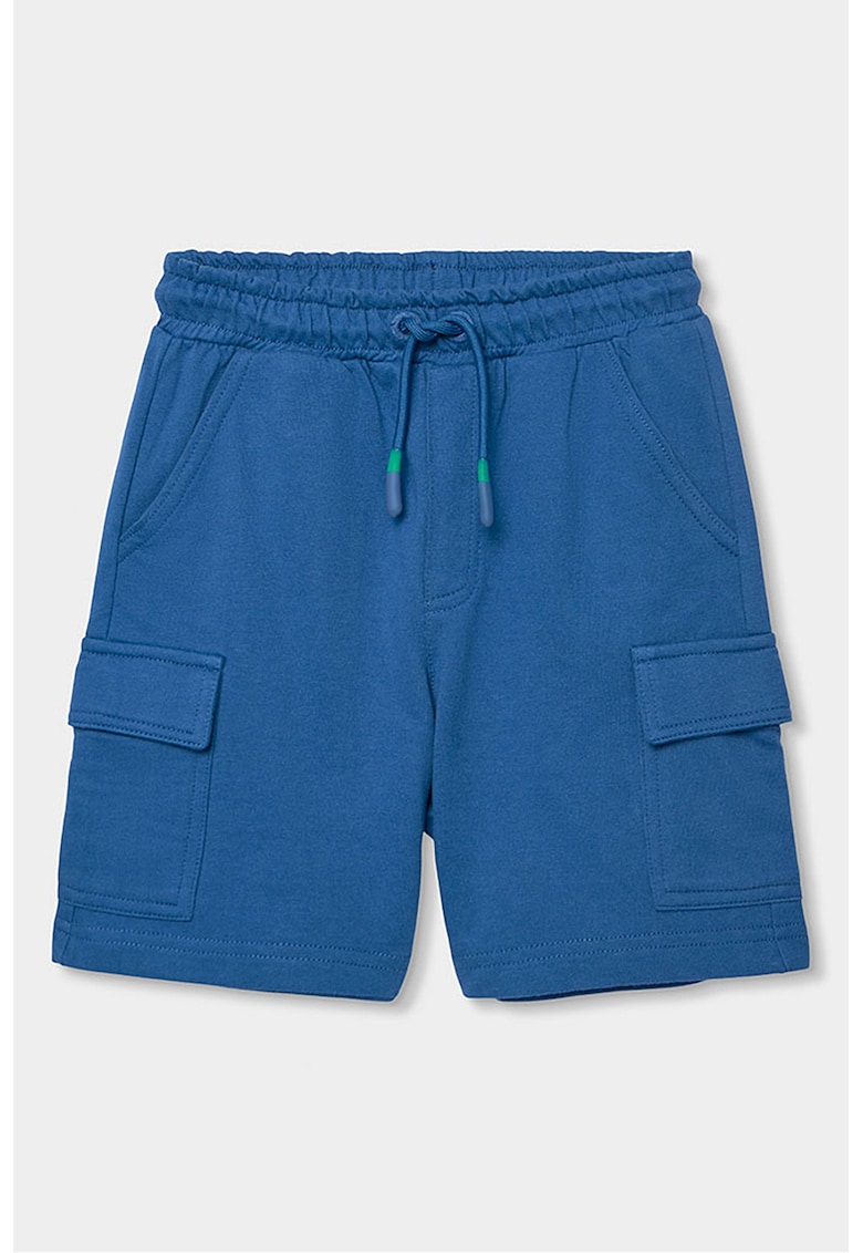 Pantaloni scurti cu snur si buzunare cargo - Albastru pastel