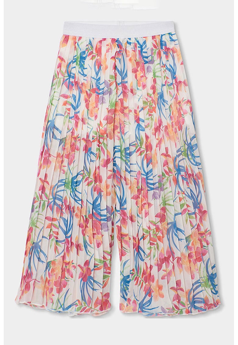 Pantaloni ampli cu model floral - Multicolor