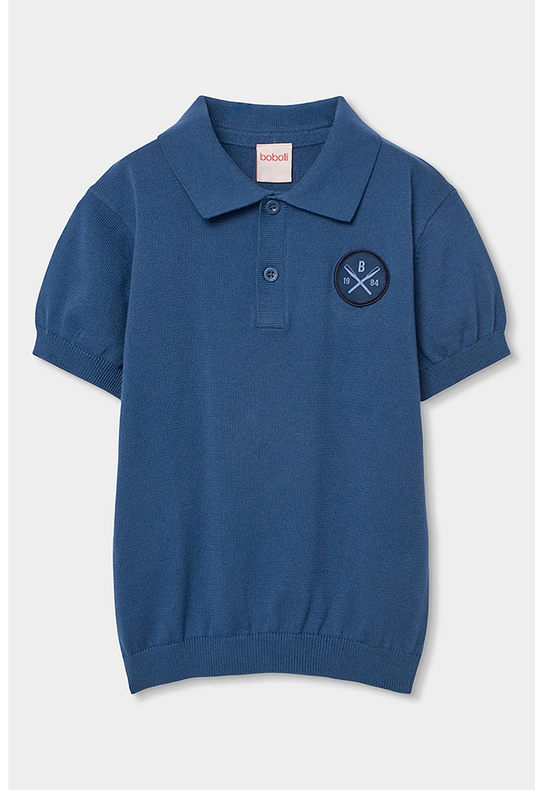Tricou polo tricotat - Bleumarin