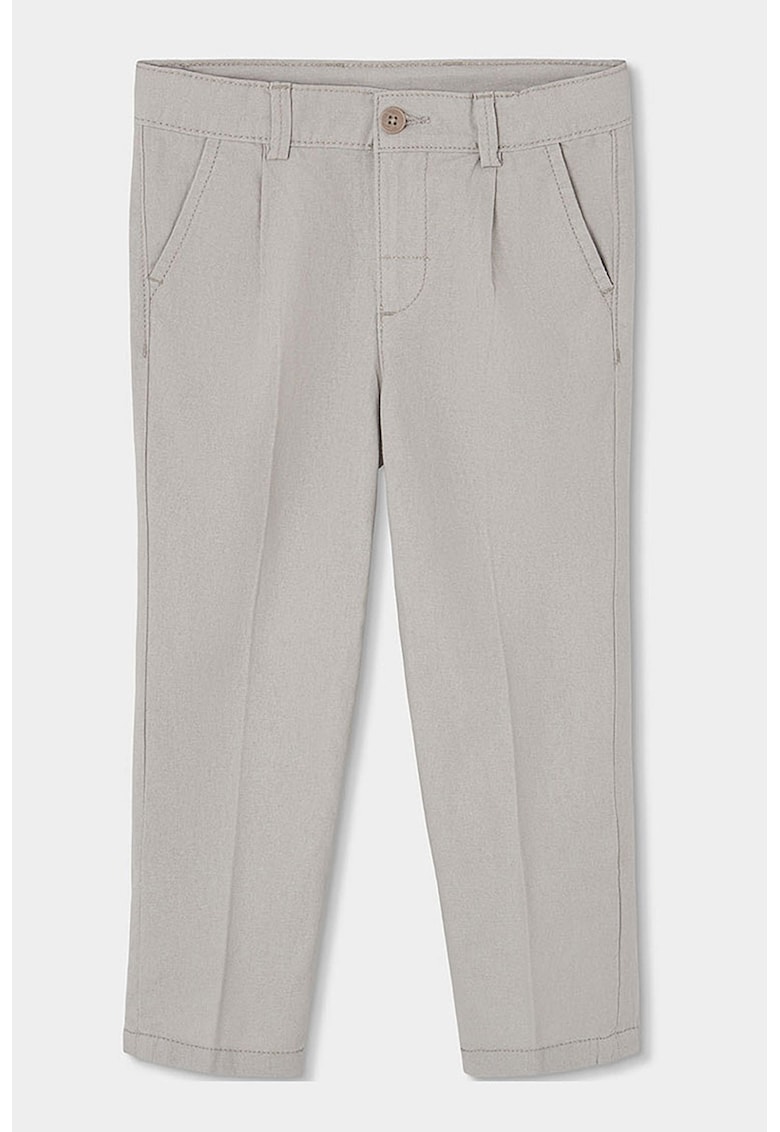 Pantaloni chino din amestec de in - Gri