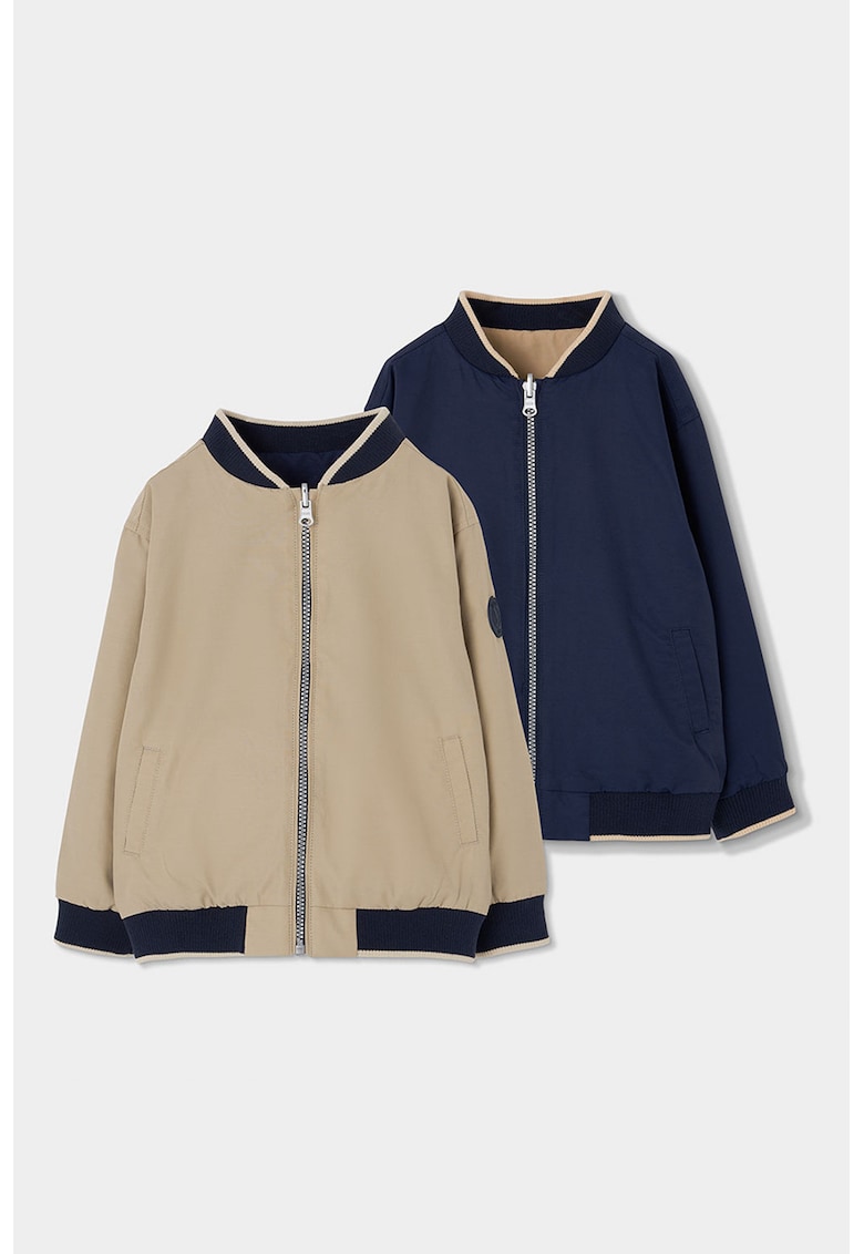 Jacheta bomber reversibila cu fermoar - Albastru ultramarin/Bej