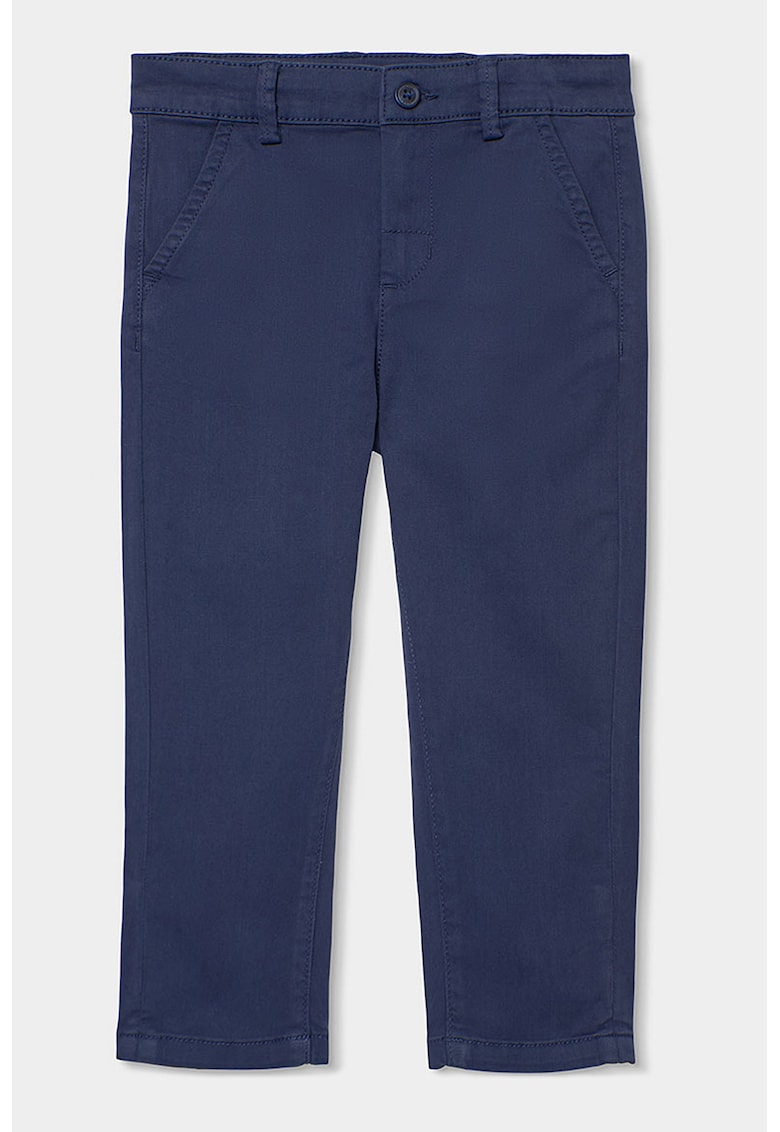 Pantaloni chino cu talie medie - Bleumarin