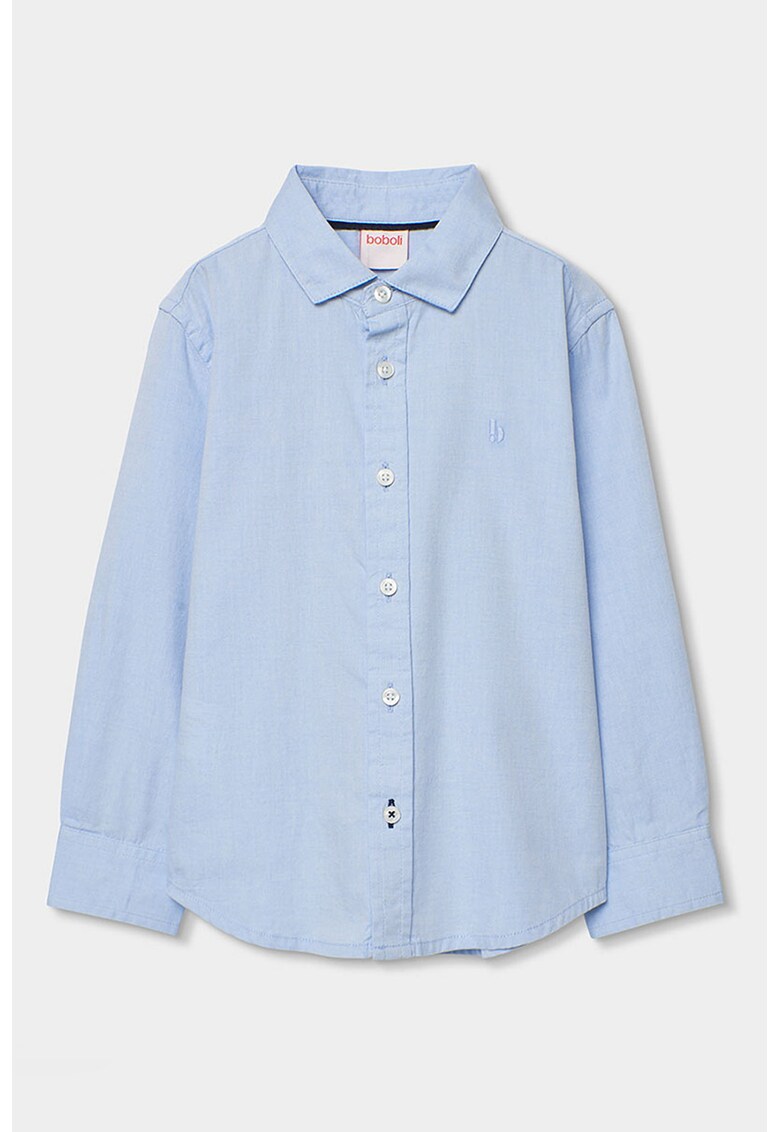 Camasa de bumbac cu maneci lungi - Albastru deschis