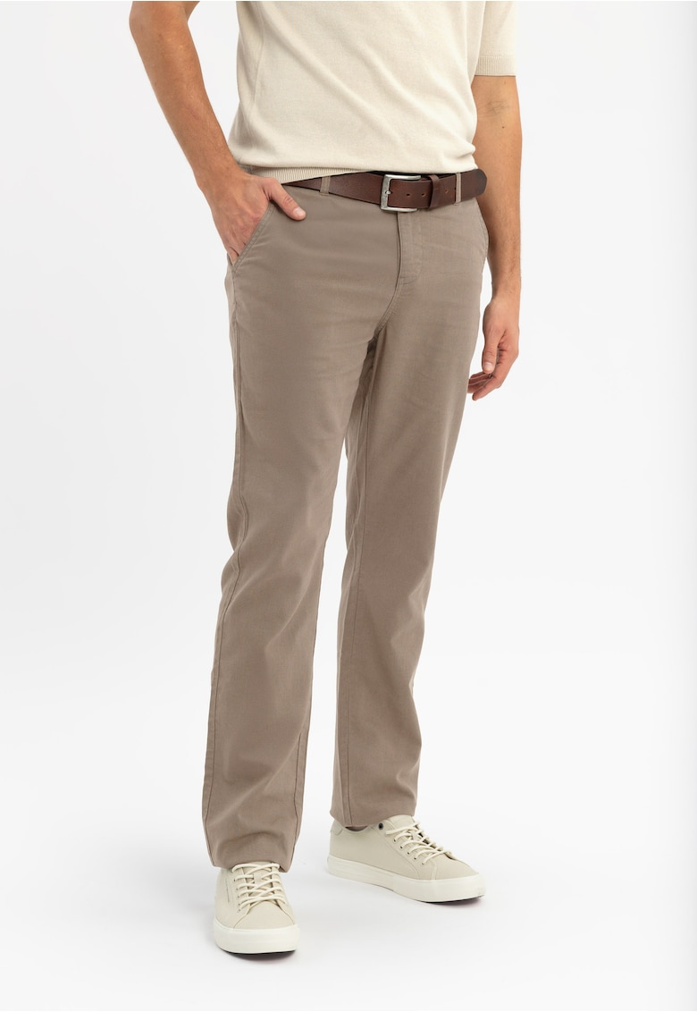 Pantaloni chino din bumbac - Comfort Fit - R-Marshall - maro - Maro