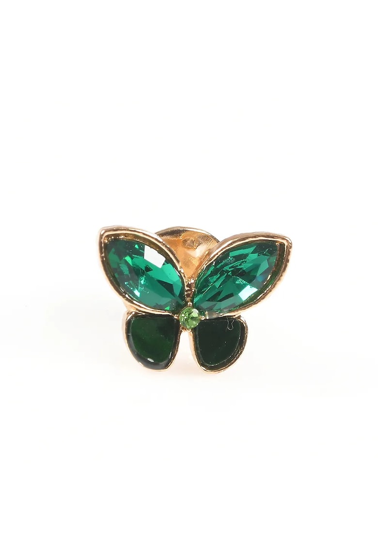 Brosa martisor fluture cu pietre verde smarald