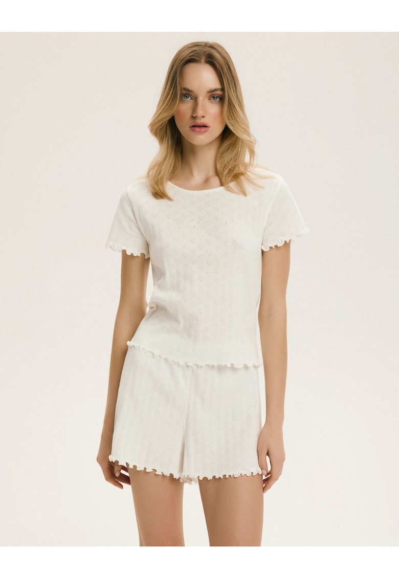 Pijama dama - Alb crem - inimioare - Intimacy - Inimioare