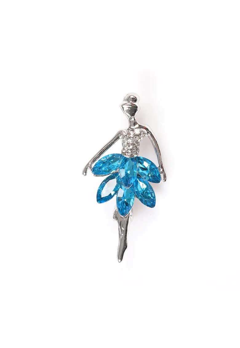 Brosa martisor balerina cu pietre bleu