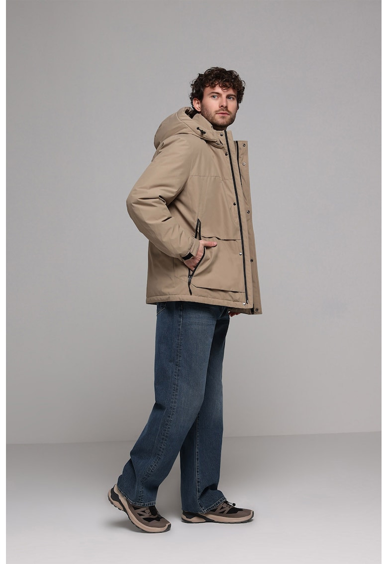 Jacheta softshell cu gluga ajustabila - Bej