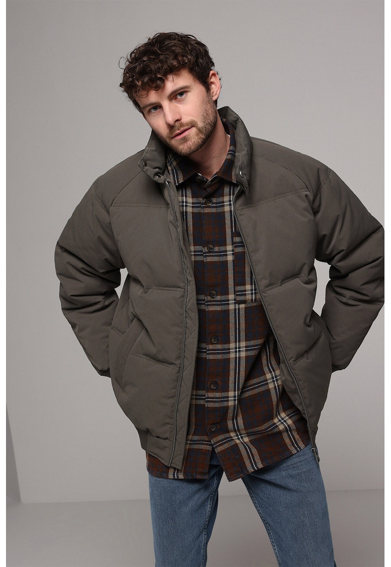 Geaca cu vatelina si fermoar - Gri