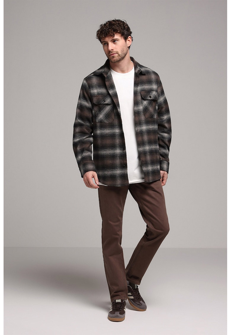 Blugi regular fit cu 5 buzunare - Maro