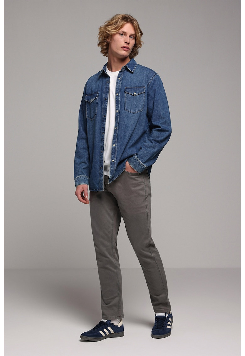 Blugi regular fit cu 5 buzunare - Gri
