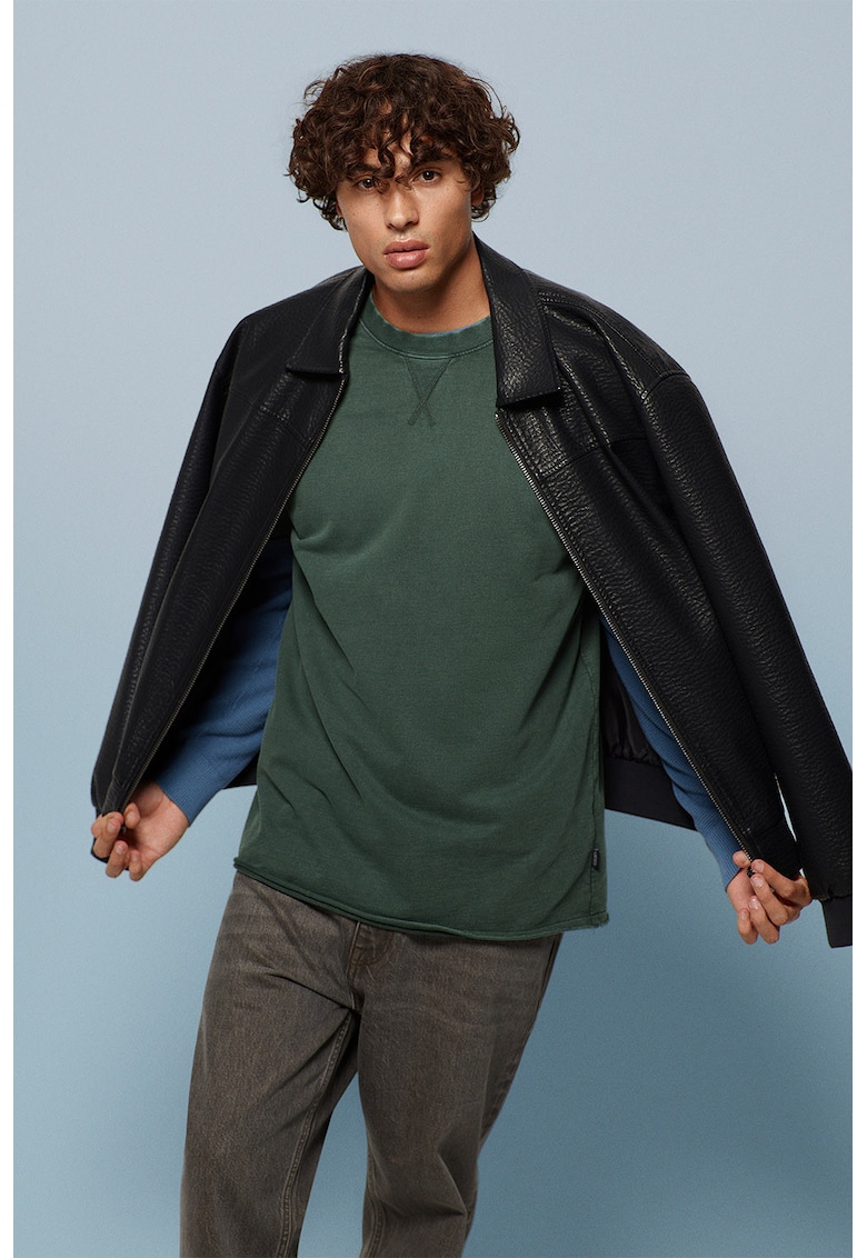 Jacheta regular fit cu fermoar - Negru