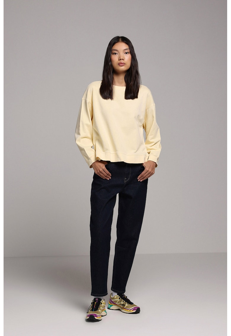 Bluza de trening din bumbac cu slituri laterale - Galben pal