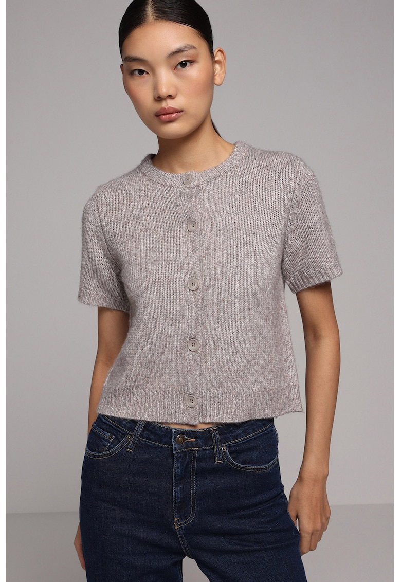 Pulover cu maneci scurte - Maro taupe