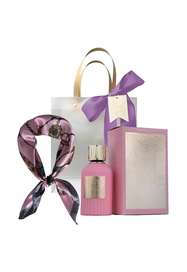 Set Qissa Pink Oriental Collection Apa de Parfum - Femei - 100 ml + Esarfa satinata + Punga cadou