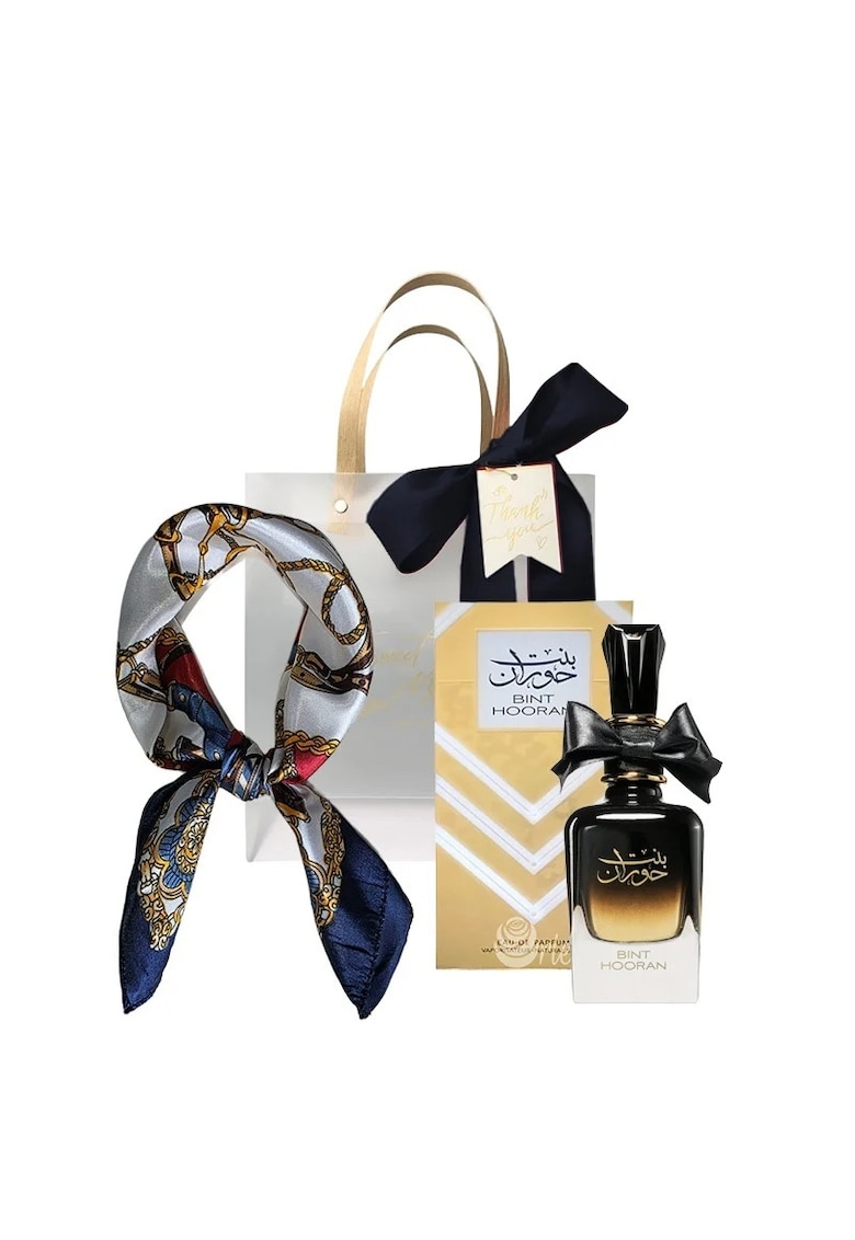 Set Bint Hooran Apa de Parfum - Femei - 100 ml + Esarfa satinata + Punga cadou