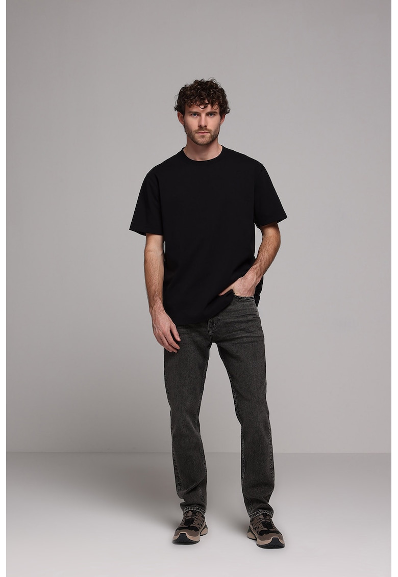 Blugi regular fit cu talie medie - Negru stins