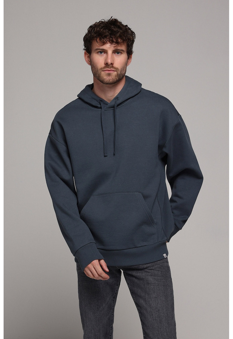 Hanorac supradimensionat cu gluga ajustabila - Albastru inchis