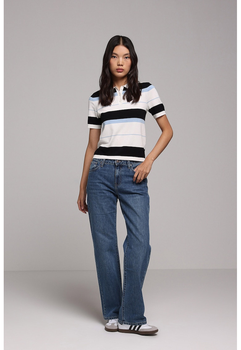 Blugi relaxed fit cu 5 buzunare - Albastru inchis