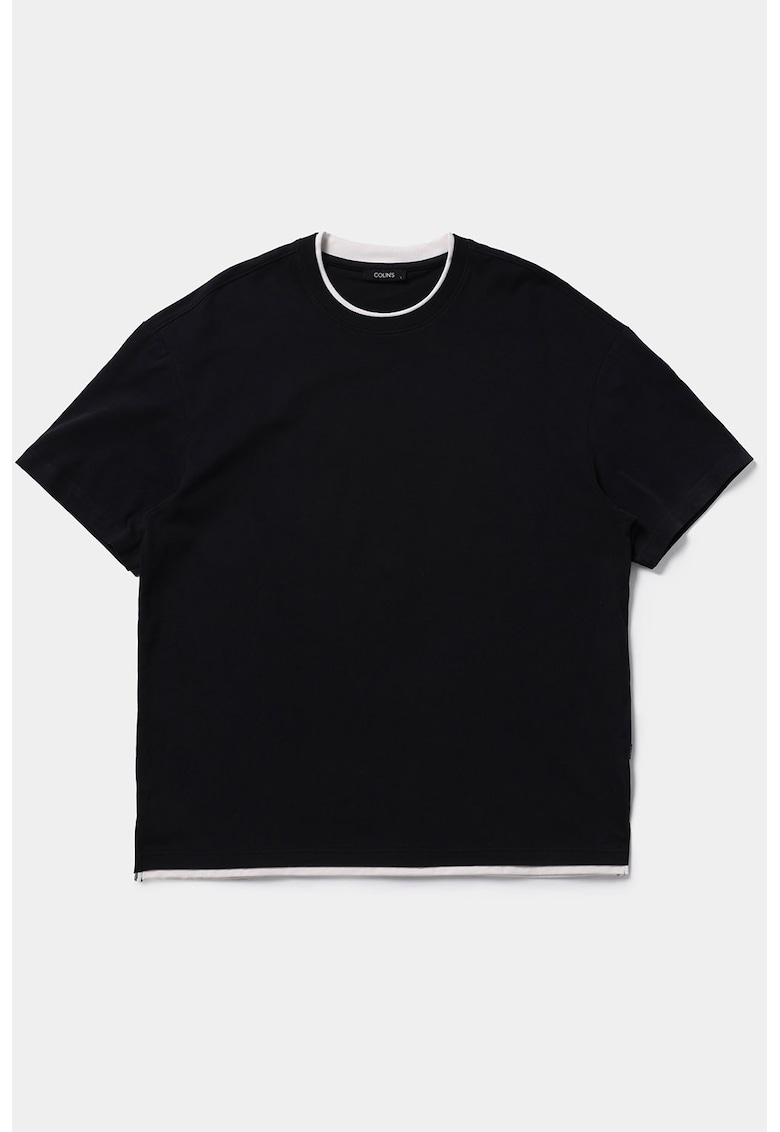 Tricou uni de bumbac - Negru