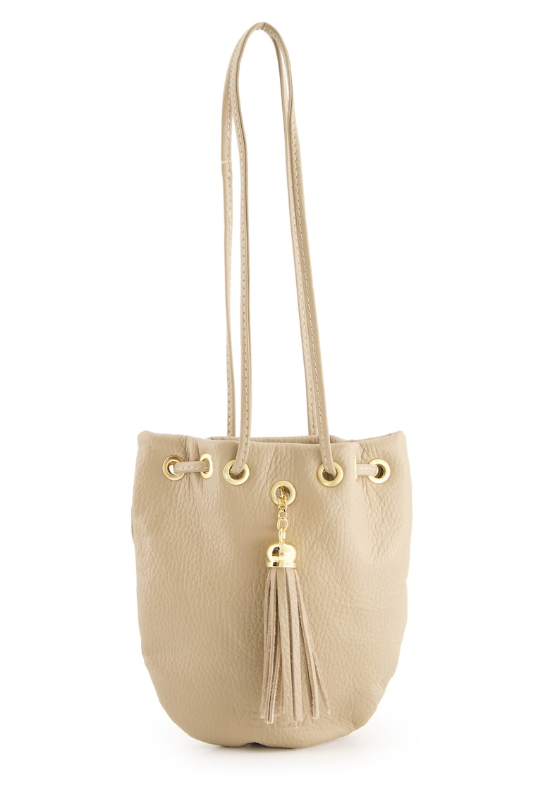 Geanta bucket cu piele