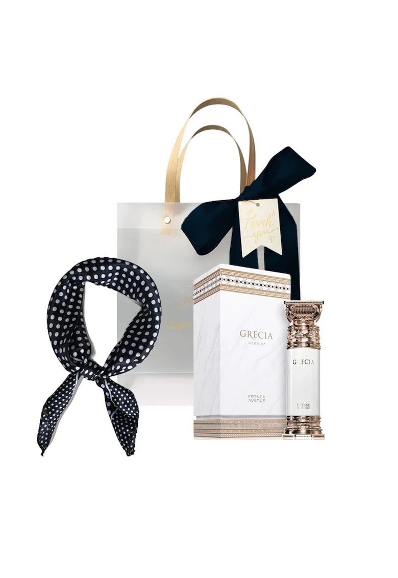 Set Grecia White Apa de Parfum - Femei - 100 ml + Esarfa satinata + Punga cadou