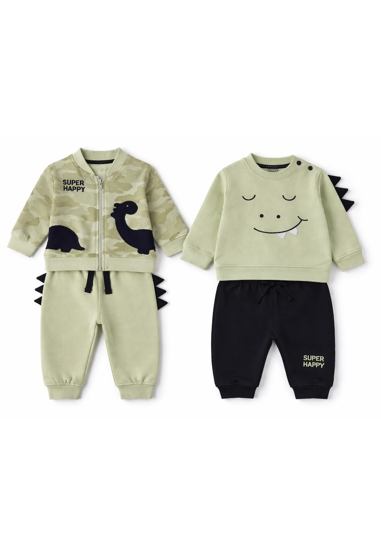 IDO - Set de bluza de trening cu model grafic si pantaloni de trening - 4 piese