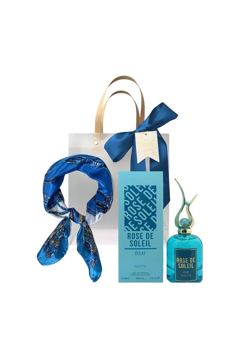 Set Rose De Soleil Eclat Apa de Parfum - Femei - 100 ml + Esarfa satinata + Punga cadou