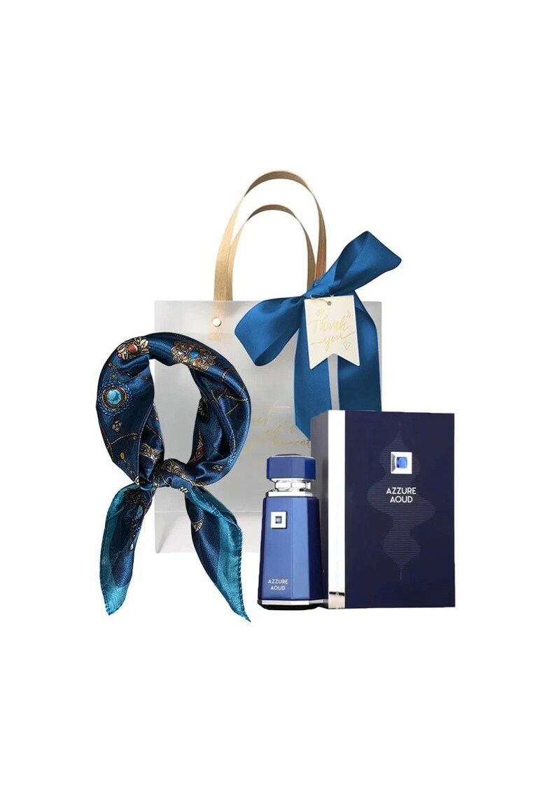 Set Azzure Aoud Apa de Parfum - Unisex 100 ml + Esarfa satinata + Punga cadou