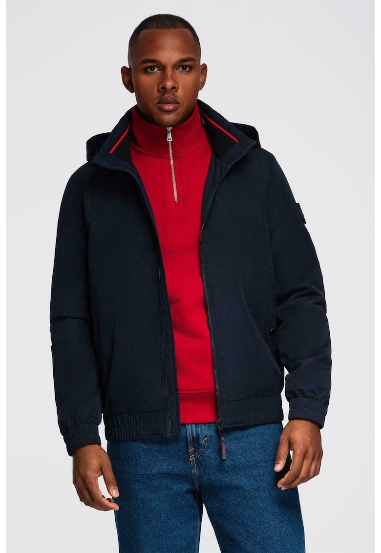 Jacheta cu guler inalt si fermoar - Bleumarin