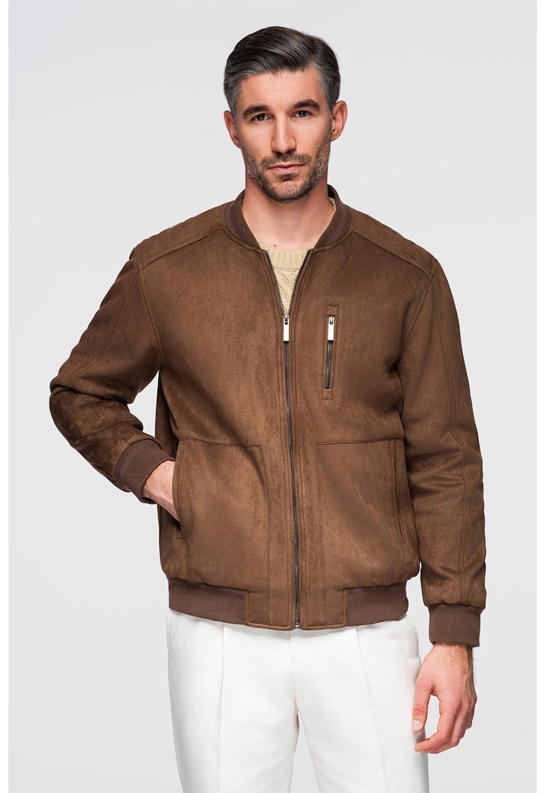 Jacheta regular fit cu buzunare - Caramel