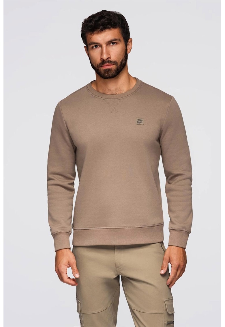 Bluza de trening regular fit din amestec de bumbac - Maro taupe deschis