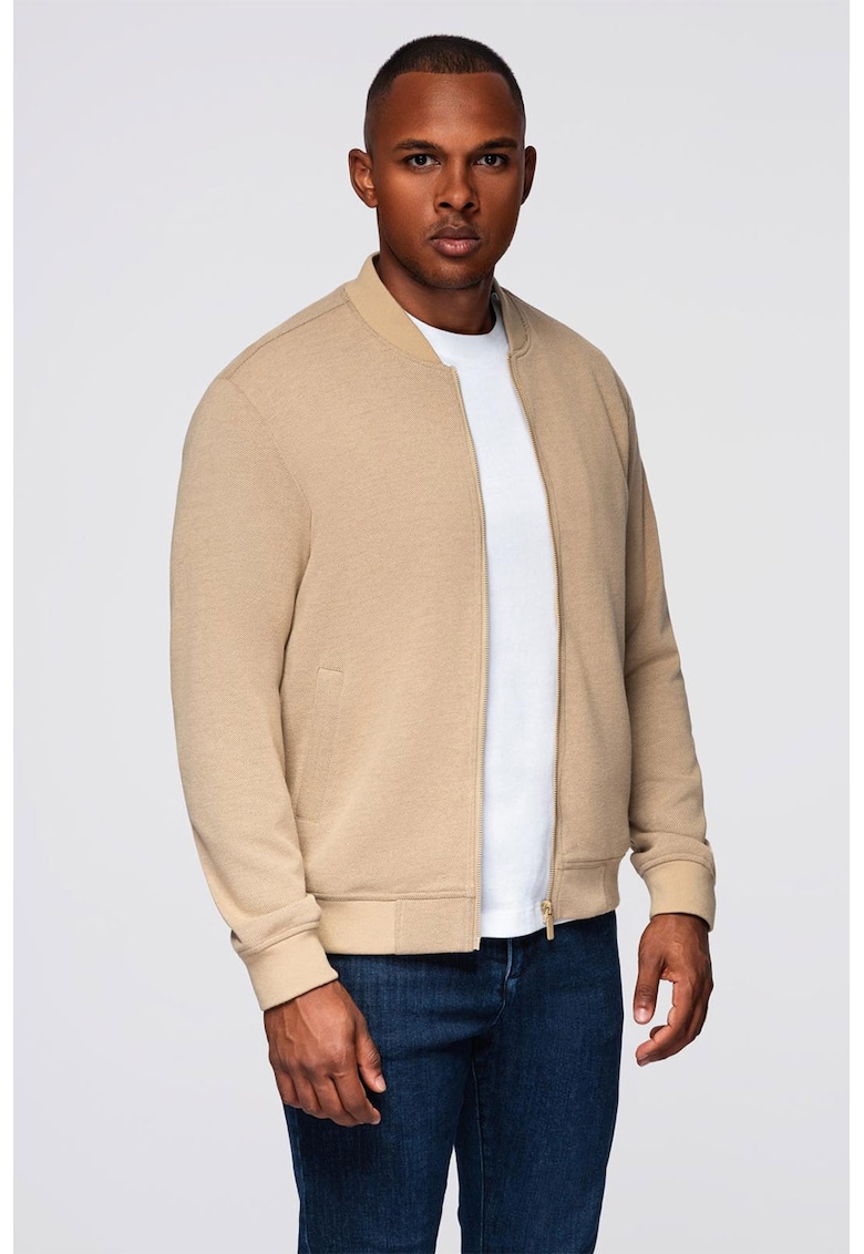 Jacheta regular fit cu model uni - Bej