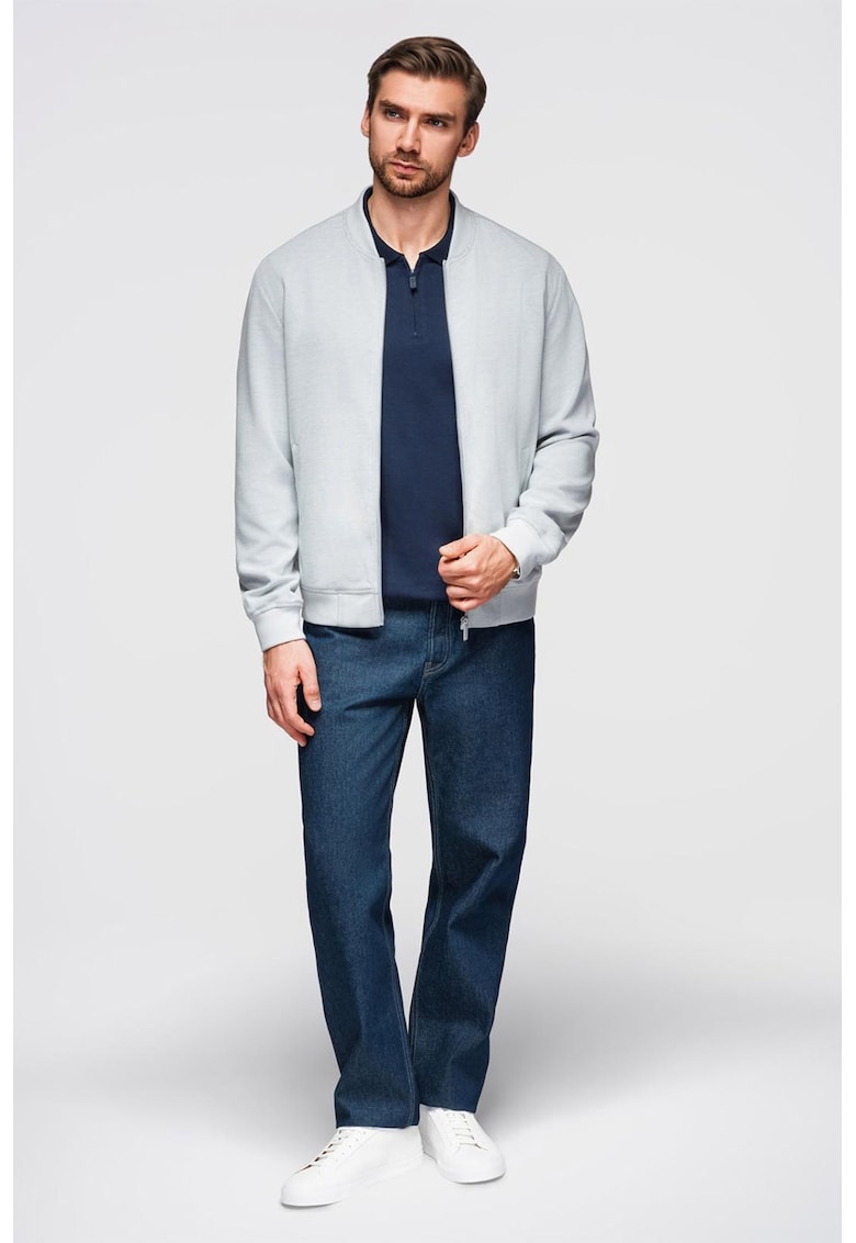 Jacheta regular fit cu model uni - Gri deschis