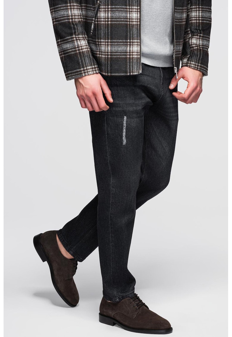 Blugi regular fit cu detalii deteriorate