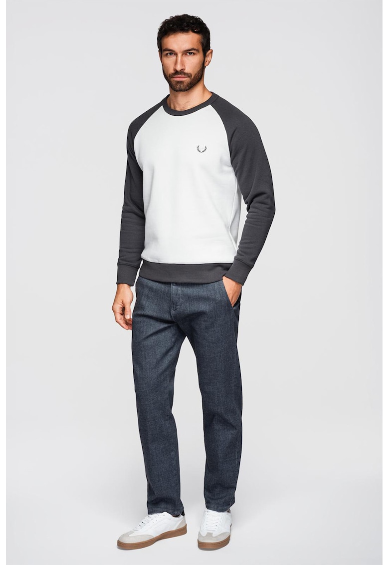 Bluza de trening regular fit cu maneci raglan - Alb/Gri antracit