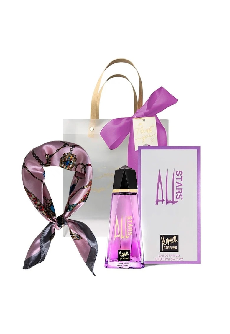 Set parfum All Stars apa de parfum Femei 100 ml - esarfa satinata - punga