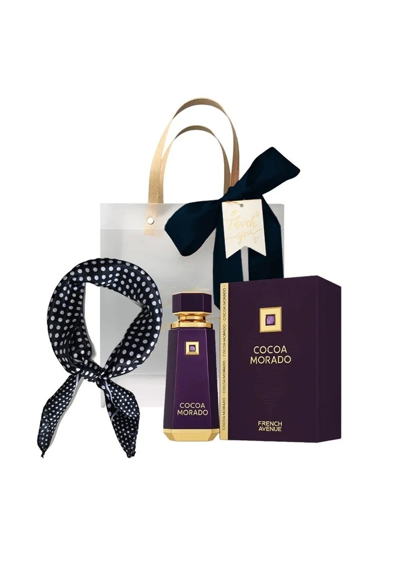 Set Apa de Parfum Cocoa Morado - Unisex - 100 ml - Esarfa satinata - Punga