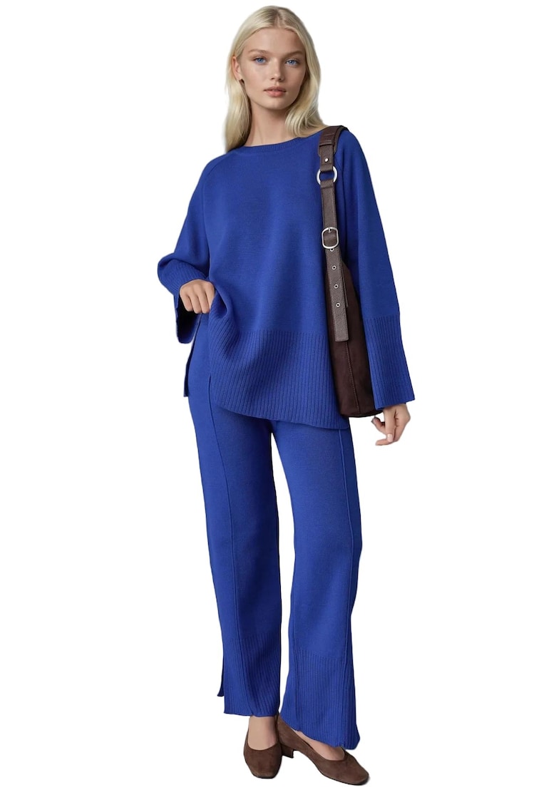 Compleu dama - Tricot - Albastru -