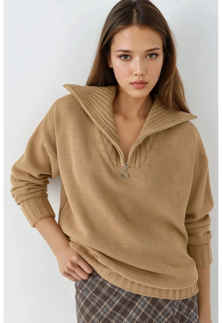 Pulover dama - Tricot - Maro camel - One Size