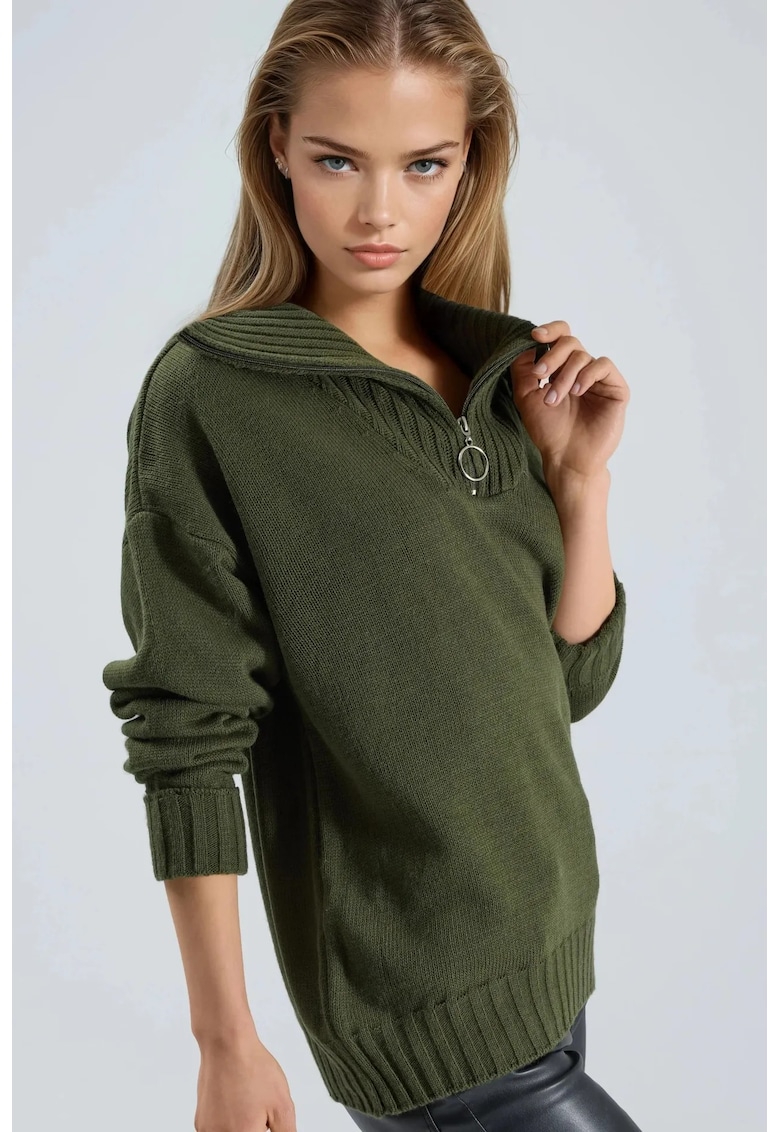 Pulover dama - Tricot - Kaki - One Size