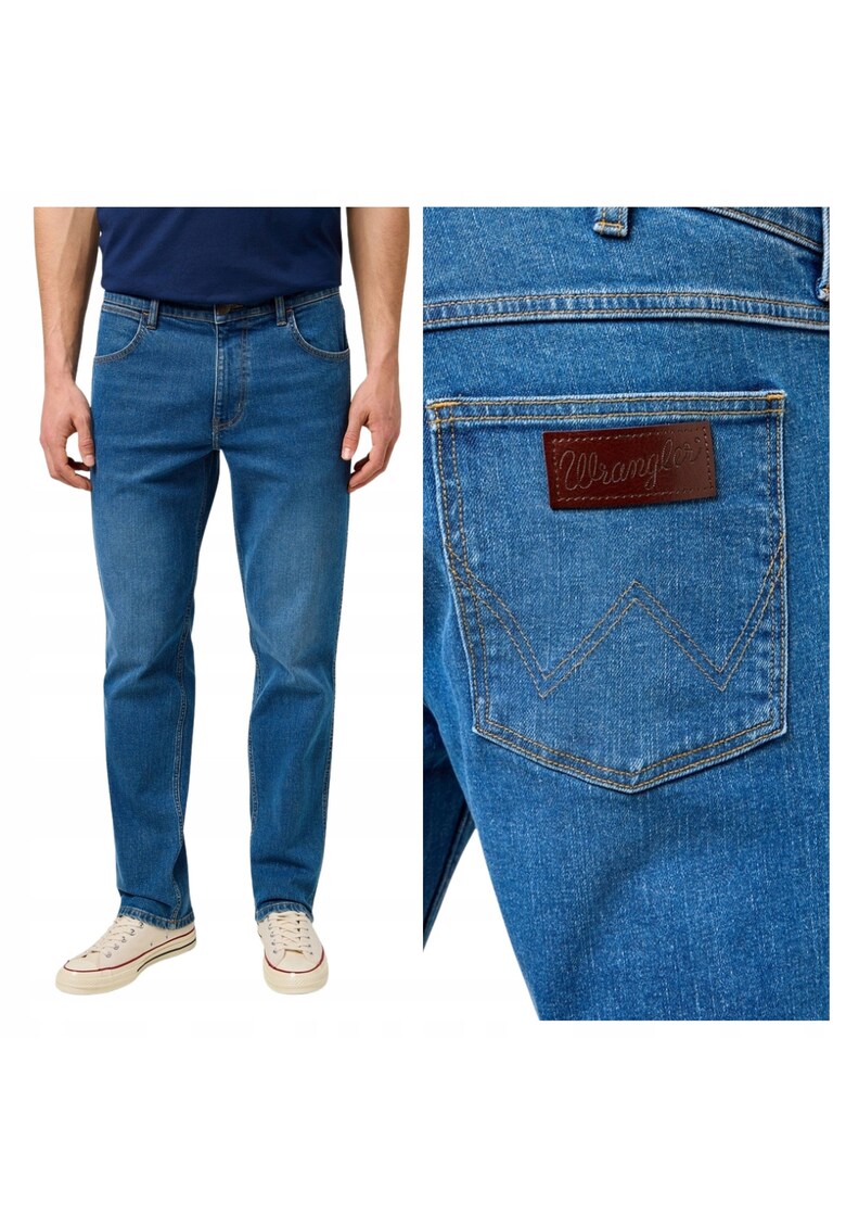 Spodnie Męskie Greensboro Oakwood Blue Jeansy Regular - Albastru