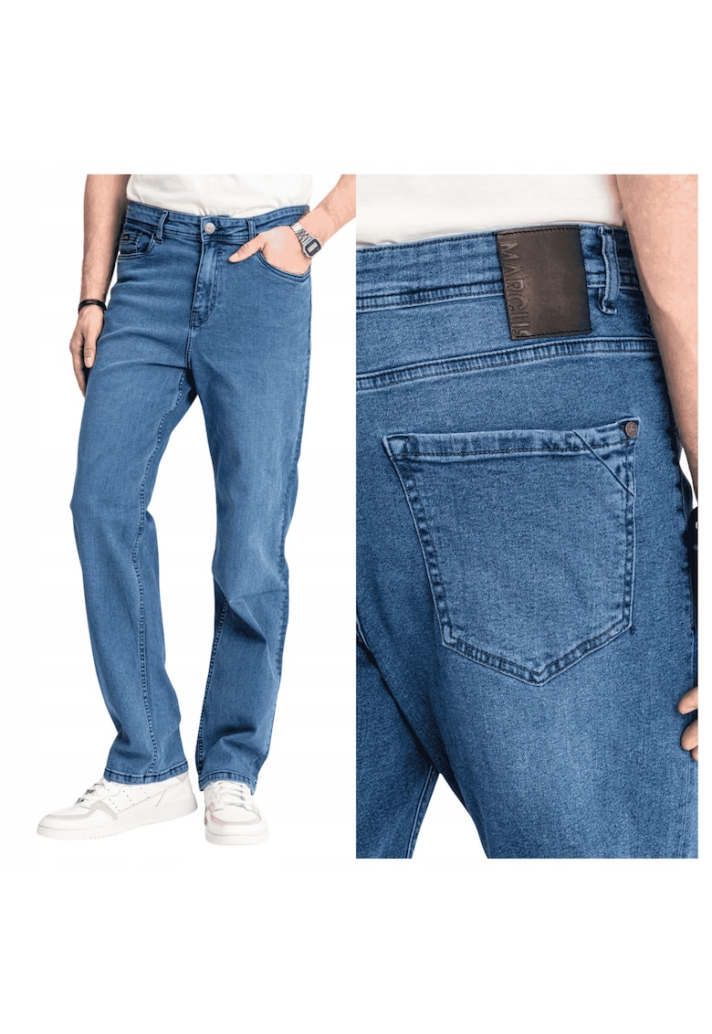 Spodnie Męskie Jeansowe Jason 2117 Blue Wash Klasyczne Denim - Albastru